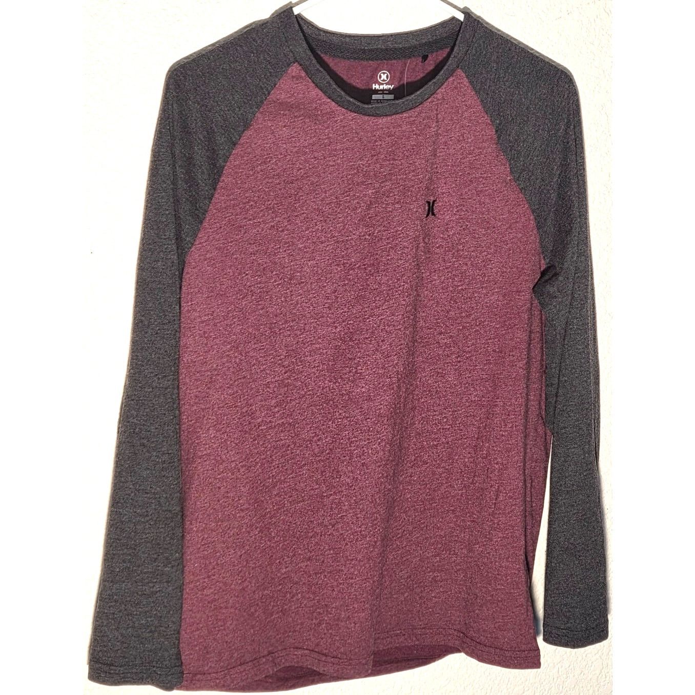 Hurley Hurley Men's Small Burgundy Color Block Long Sleeve Tee Size US S / EU 44-46 / 1 - 3 Thumbnail