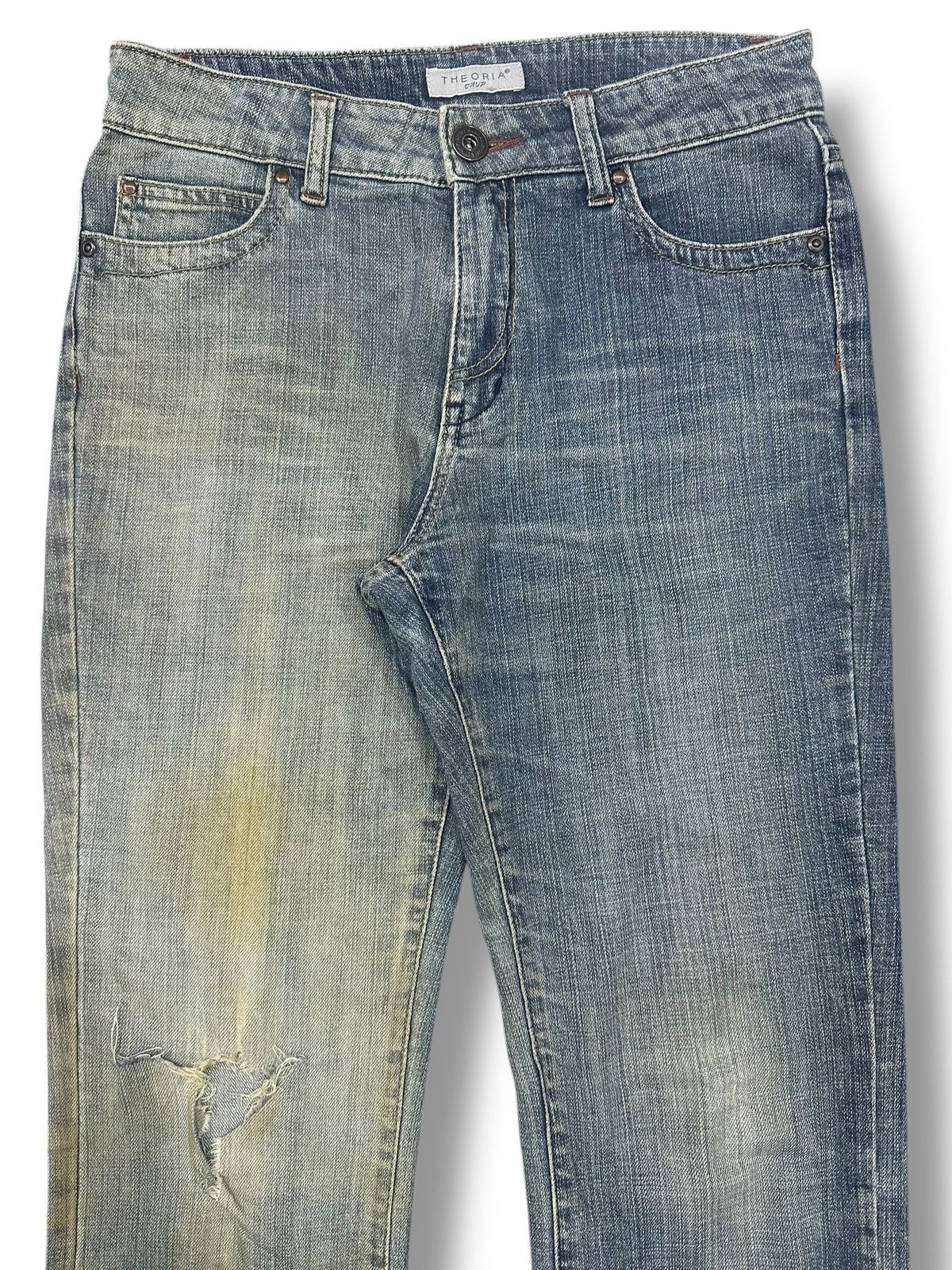 Japanese Brand Vintage Theoria Jeans With Flare Wideleg Style Faded Wash Size US 30 / EU 46 - 4 Thumbnail