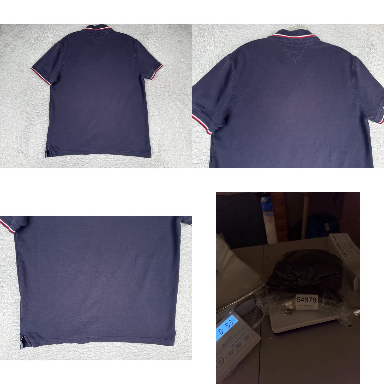 Tommy Hilfiger VINTAGE Tommy Hilfiger Polo Shirt Men Large Blue 100% Cotton Performance Pique READ Size US L / EU 52-54 / 3 - 9 Thumbnail