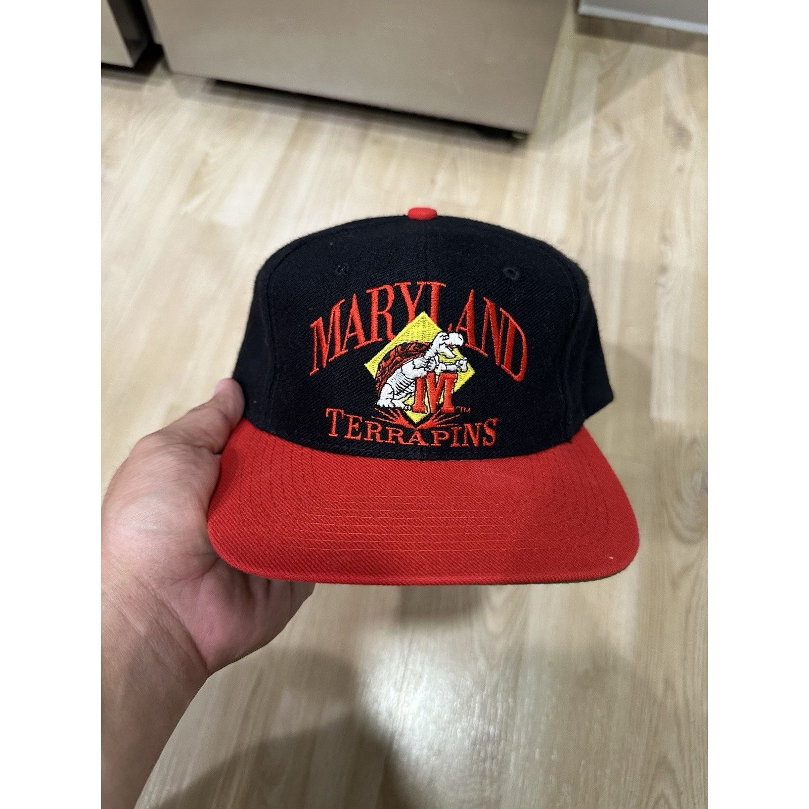 Signatures Vtg 90s Maryland Terrapins Snapback Hat Signatures Black Red Size ONE SIZE - 1 Thumbnail