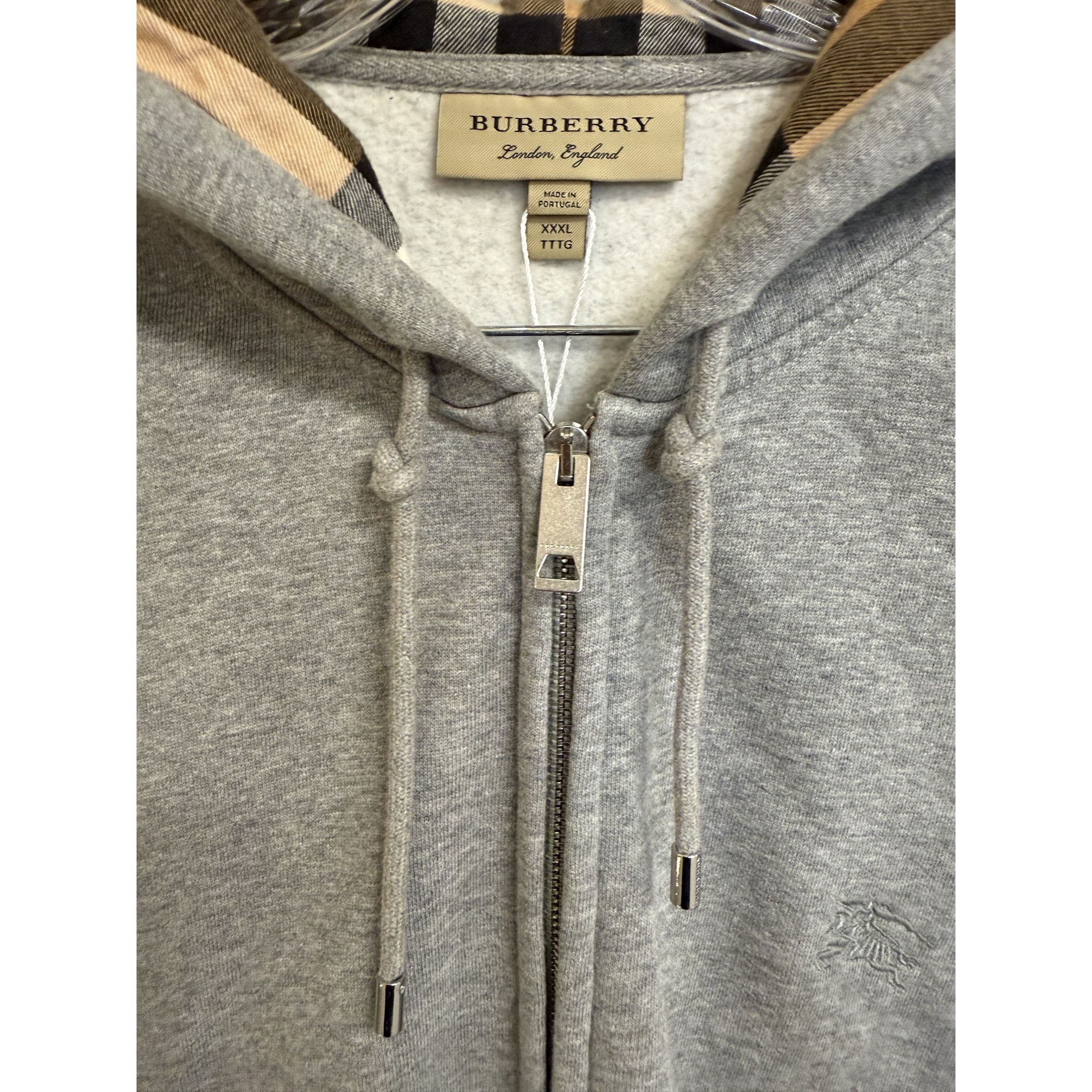 Burberry Burberry Gray Full-Zip Hoodie Sweatshirt XXXL Made In Portug Size US XXL / EU 58 / 5 - 11 Thumbnail