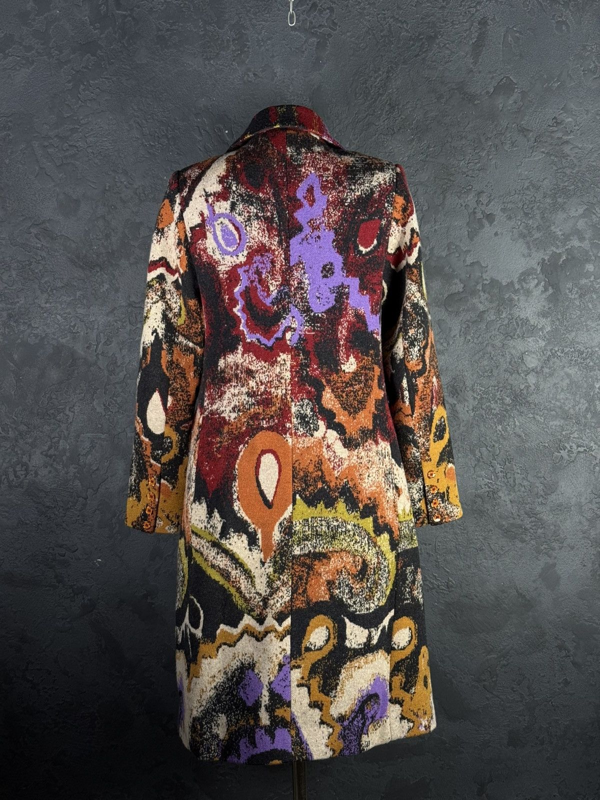 Other IVKO Women’s 100% Wool Abstract Pattern Coat Size 38 / M Size M / US 6-8 / IT 42-44 - 7 Thumbnail