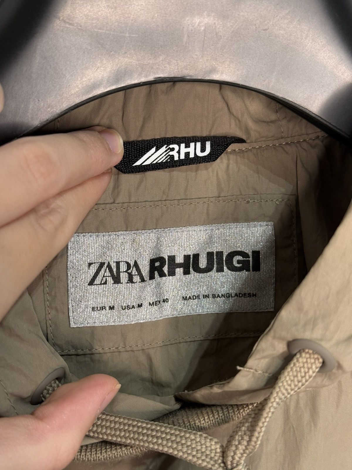 Rhude × Zara Zara X Rhude Rhuigi Brown Windbreaker Hoodie Jacket Size M Size US M / EU 48-50 / 2 - 2 Thumbnail