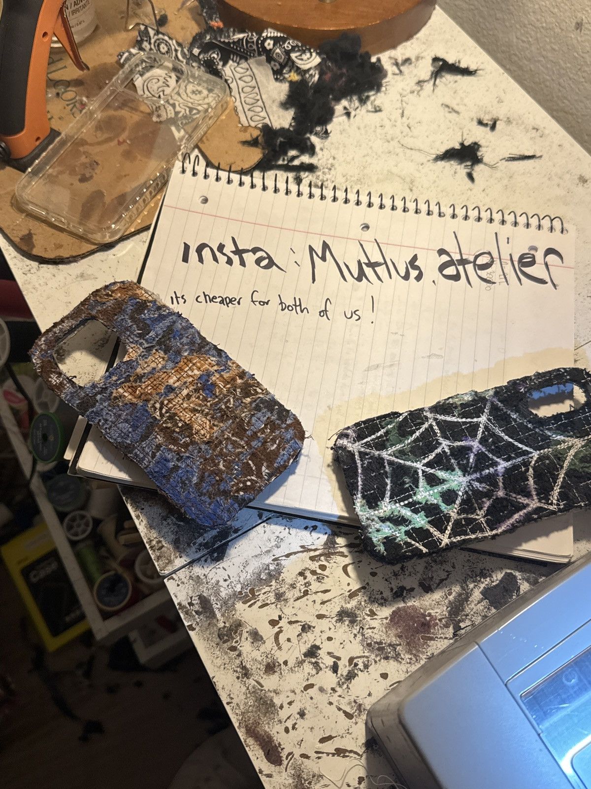 Japanese Brand Black distressed boro iphone case Size ONE SIZE - 7 Thumbnail