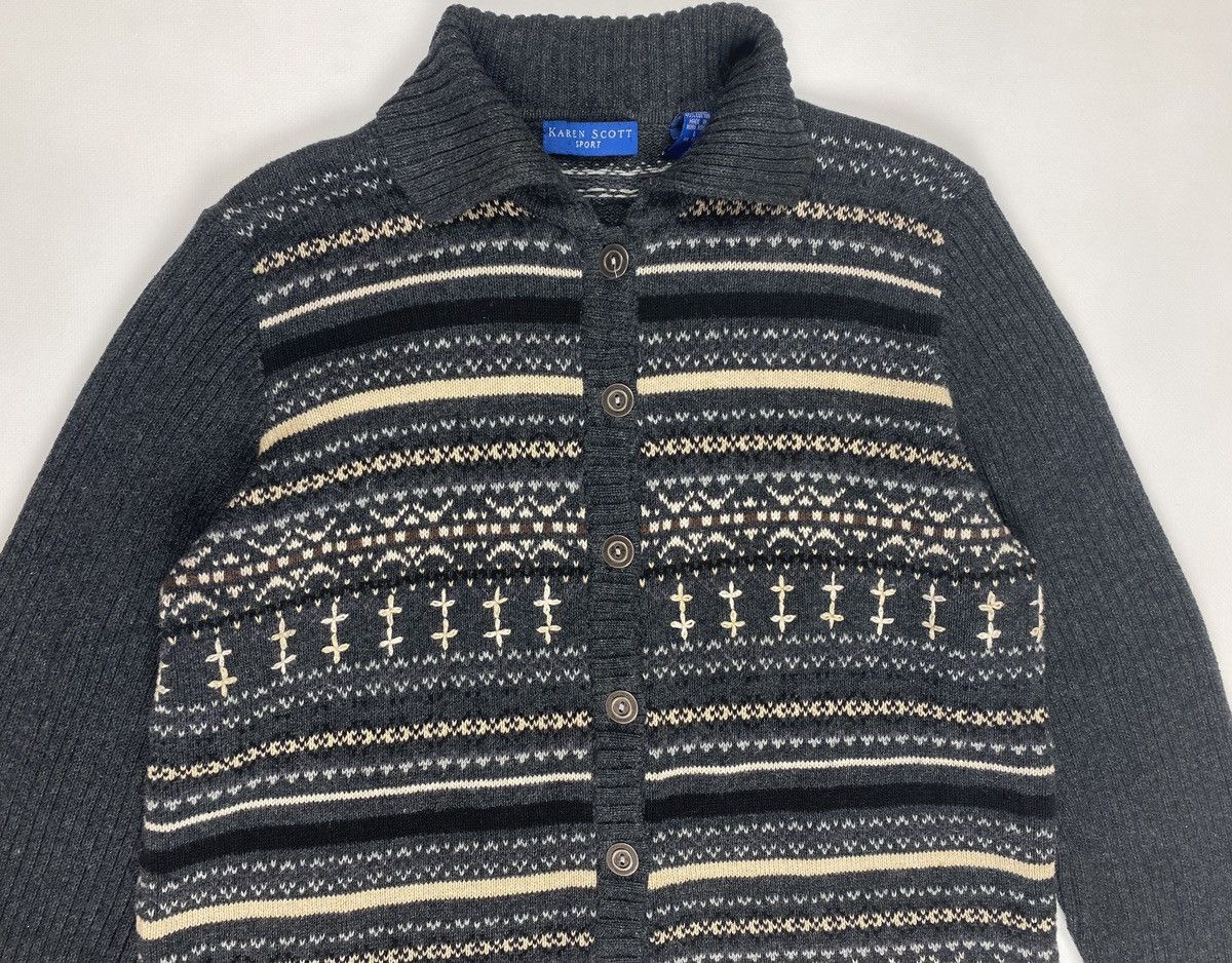 Vintage Karen Scott Cardigan Sweater Womens Gray Size M / US 6-8 / IT 42-44 - 3 Thumbnail