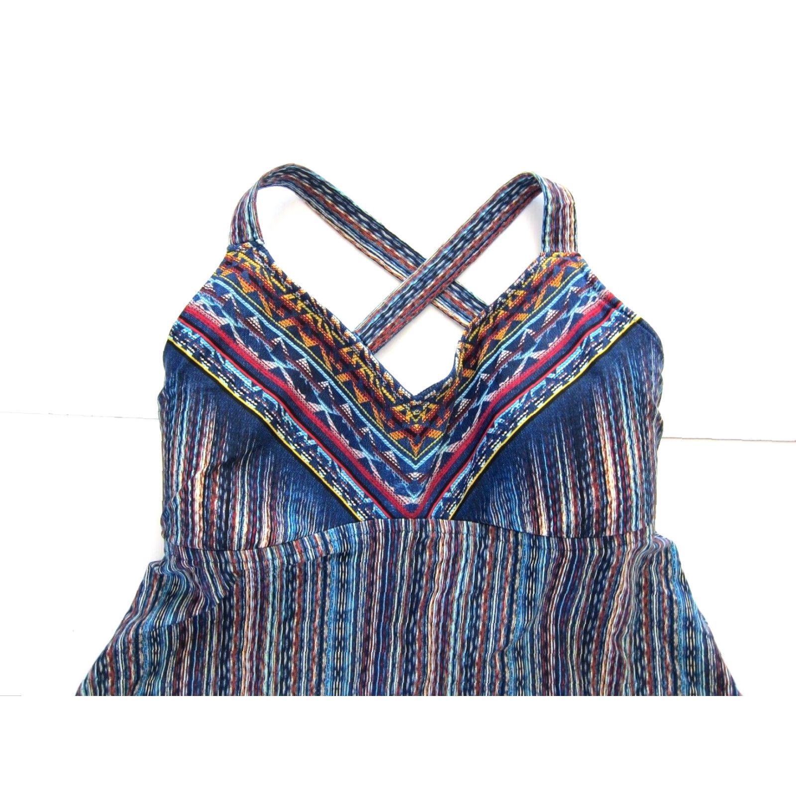 Jessica Simpson Jessica Simpson Blue Stripe Tankini Padded Built In Bra Swim Top Woman 1X Size XL / US 12-14 / IT 48-50 - 3 Thumbnail