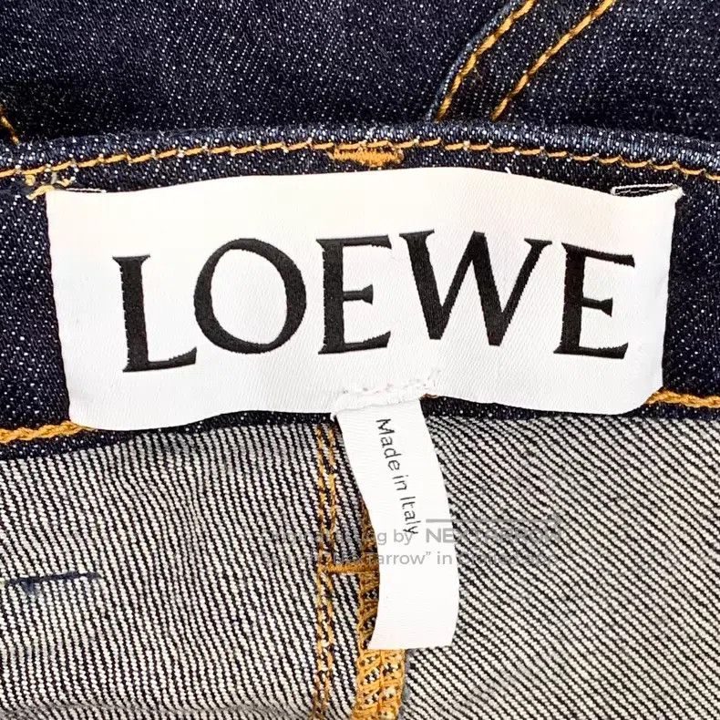 Loewe Loewe Dark Blue Logo Leather Patch Cotton Casual Denim Tro Size 25" / US 0 / IT 36 - 7 Thumbnail