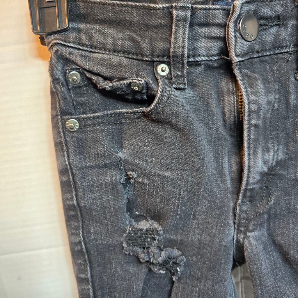 Aeropostale Women's Aeropostale Black Distressed High Rise Jeggings 00 Size 24" / US 00 / IT 34 - 2 Thumbnail