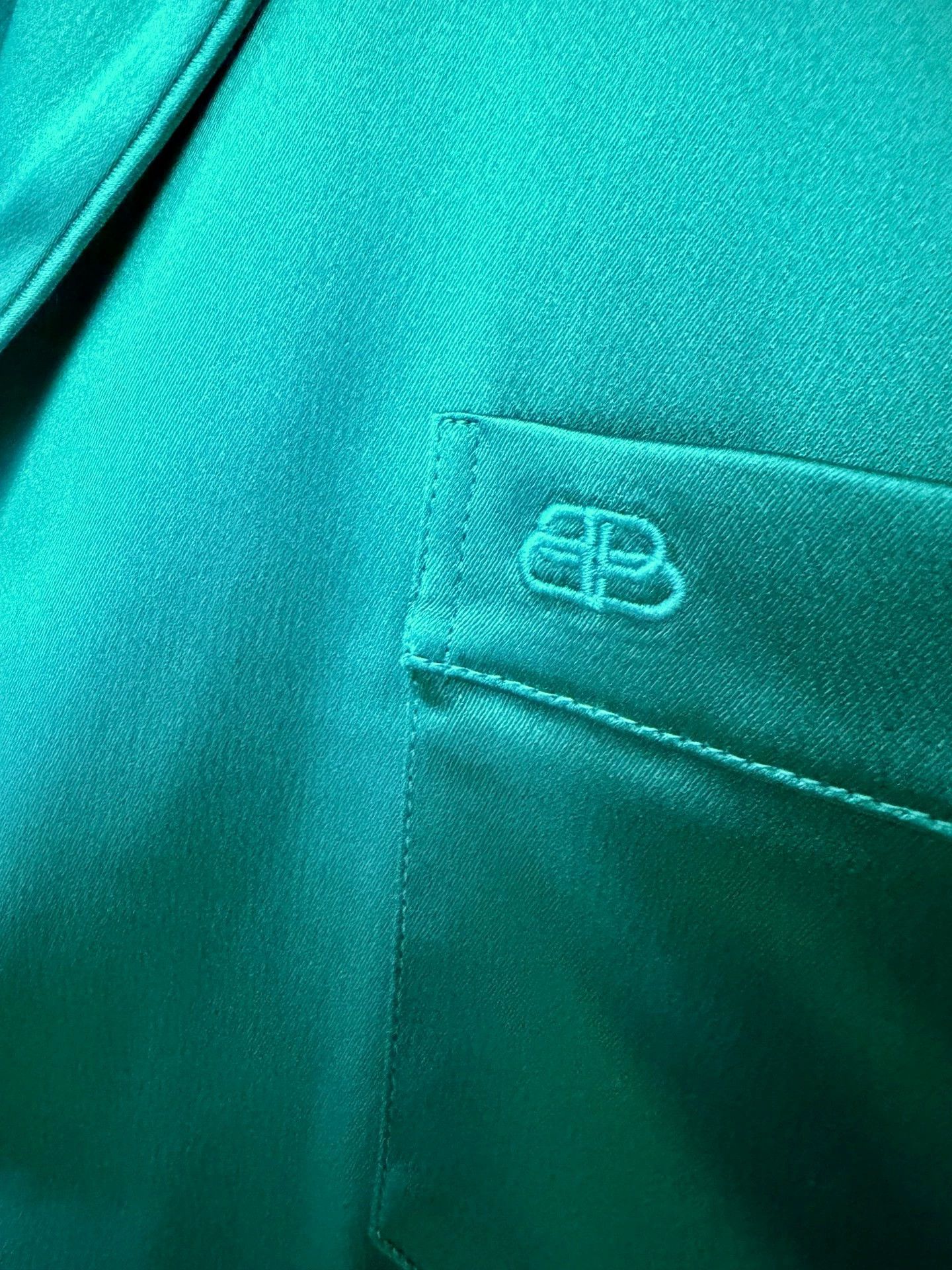 Balenciaga BALENCIAGA Demna Look92 Mino Emerald Silk Pyjama Shirt 36 Size XS / US 0-2 / IT 36-38 - 3 Thumbnail