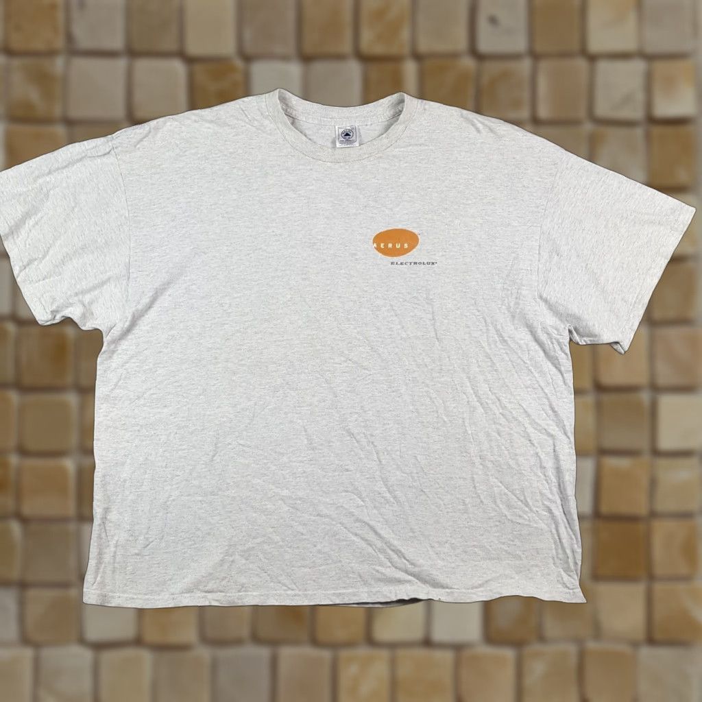 Delta Vintage 90s Electrolux Aerus Vacuum Promo T-Shirt Men 3XL Gray Retro Logo Cotton Short Sleeve Size US XXL / EU 58 / 5 - 1 Thumbnail