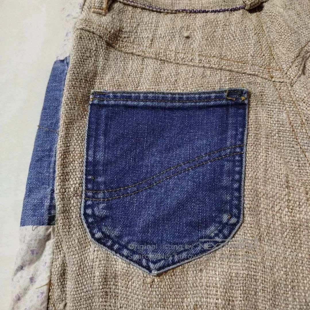 Noah handmade patchwork cotton-linen shorts. Size US 30 / EU 46 - 5 Thumbnail