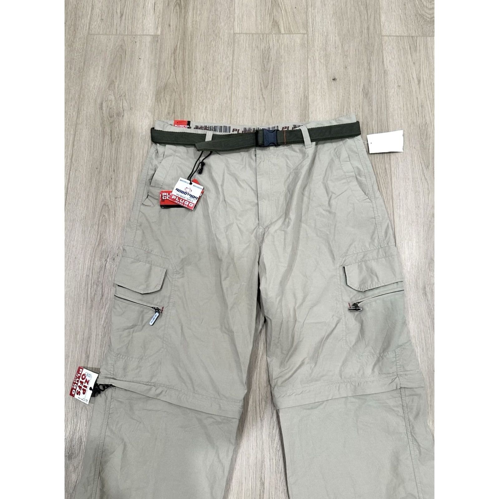 Vintage NWT Plugg Men Convertible Cargo Pants Rave Grunge Beige 38x34 Tan 38 Mens Pants Size US 38 / EU 54 - 4 Thumbnail