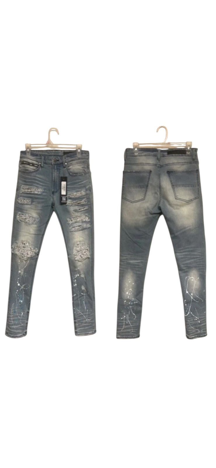 Rockstar Games Rockstar Patchwork Jeans Ripped Bleached Jeans Slim Sz 30 Size US 30 / EU 46 - 1 Thumbnail