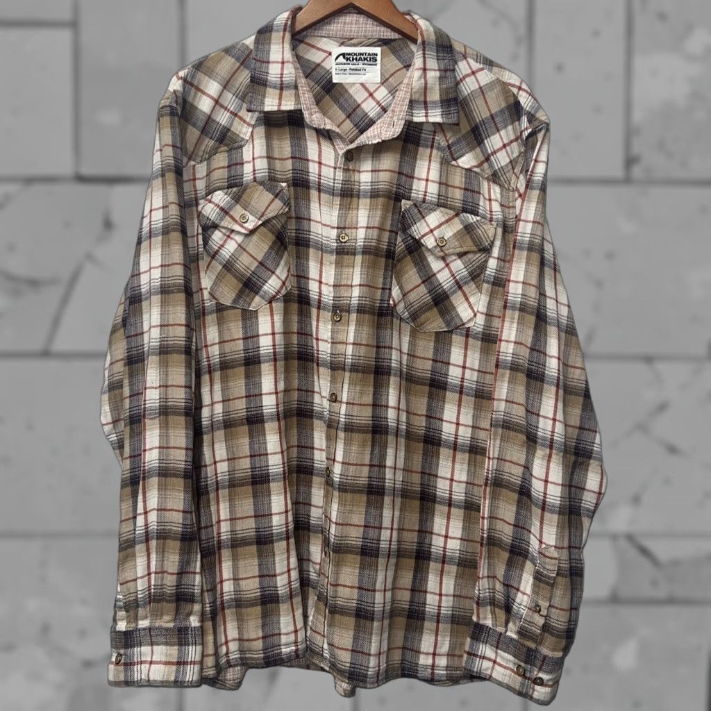 Mountain Khakis Mountain Khakis Beige Lightweight Flannel Mens Relaxed Fit Size XL Size US XL / EU 56 / 4 - 1 Thumbnail