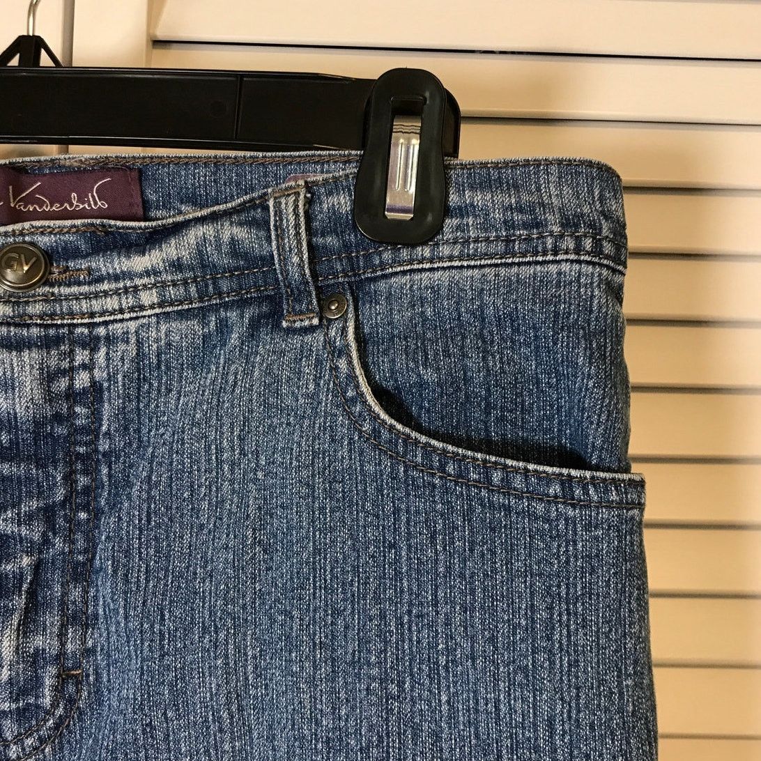 Gloria Vanderbilt Gloria Vanderbilt Amanda Blue Denim High-Rise Capri 14P Size 33" - 9 Thumbnail