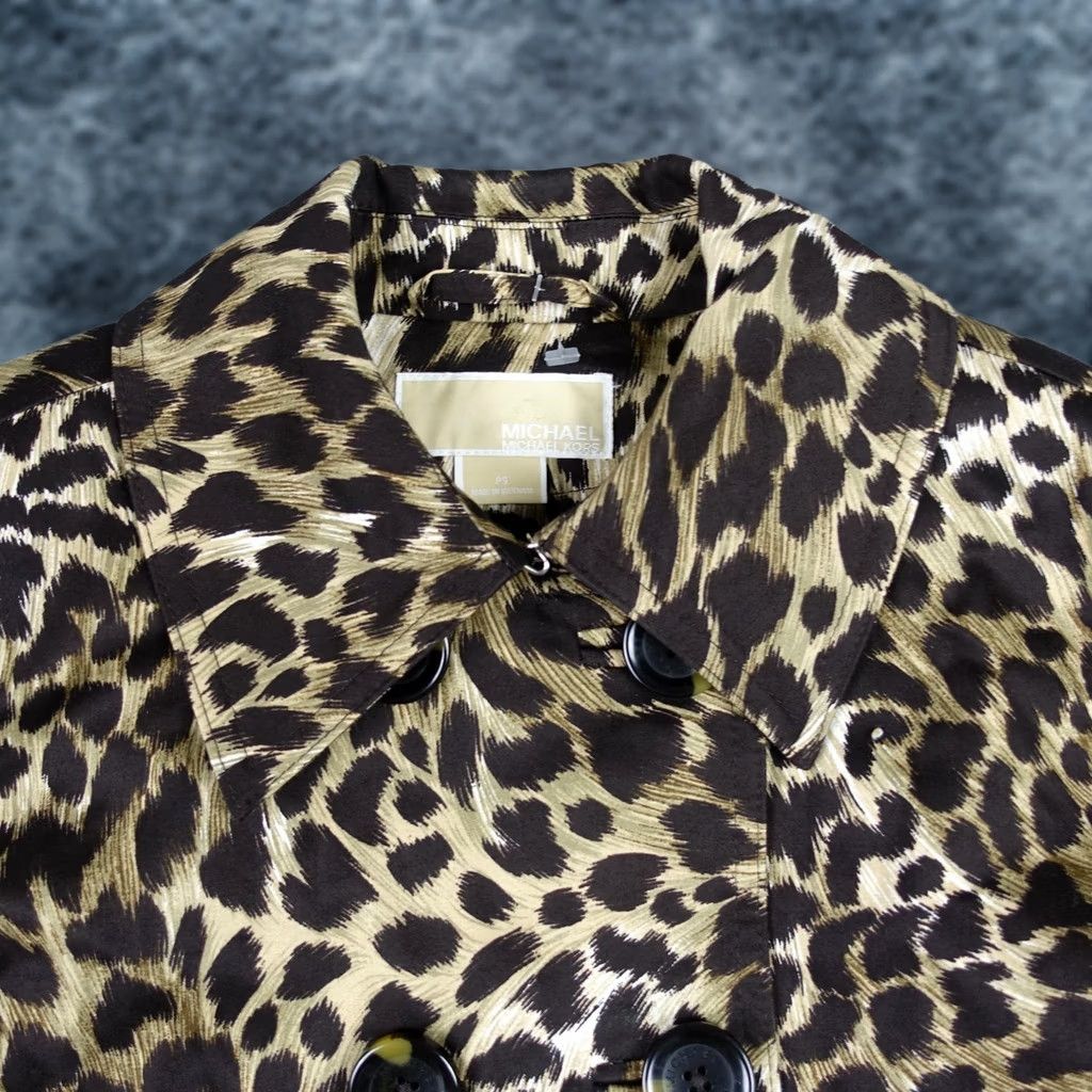 Michael Kors Michael Kors Coat Womens Petite PS Leopard Water Resistant Trench Belted Jacket Size S / US 4 / IT 40 - 1 Thumbnail