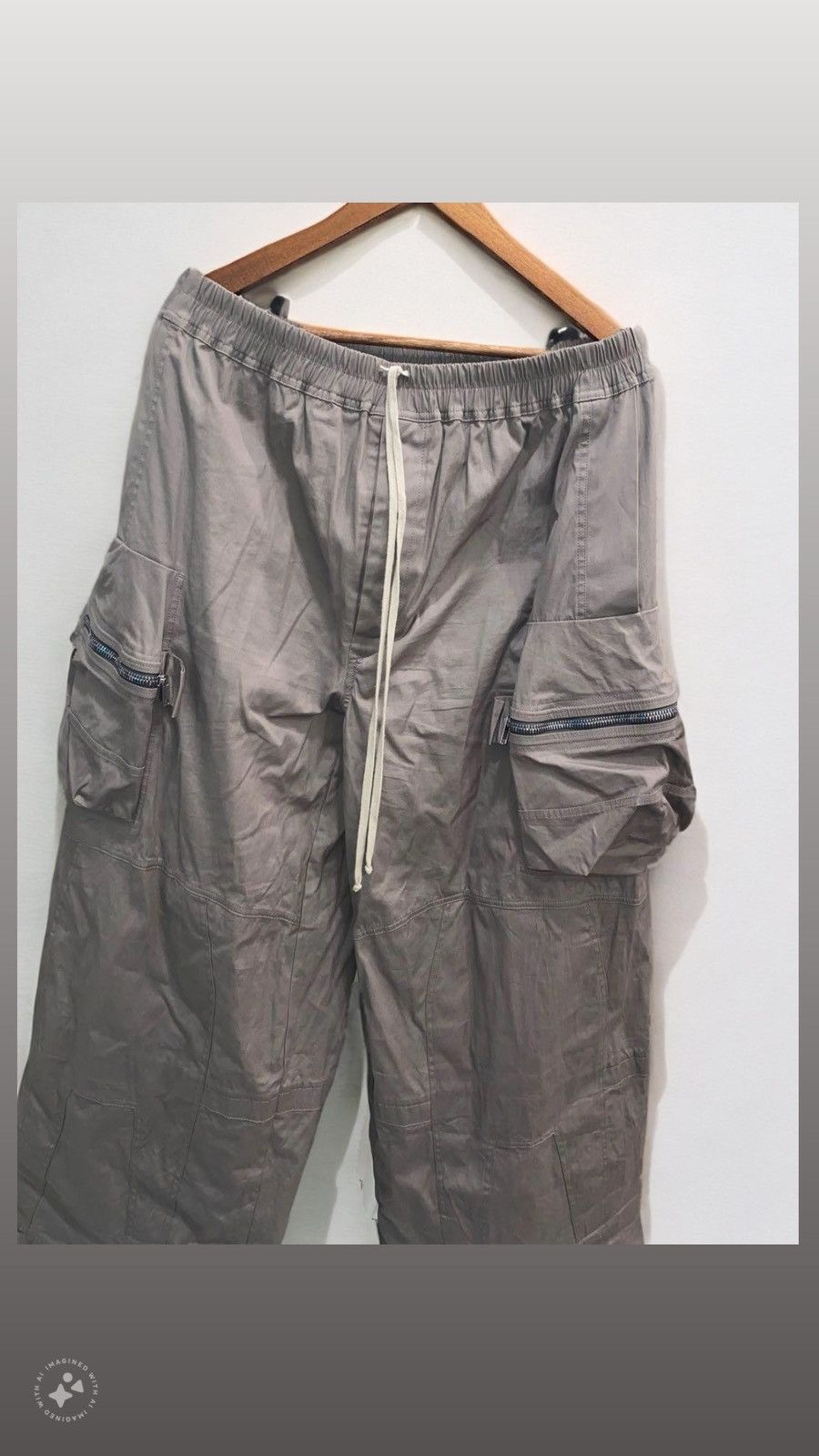 image of Rick Owens Phlegethon Pannier Cargo Dust in Grey, Men's (Size 30)
