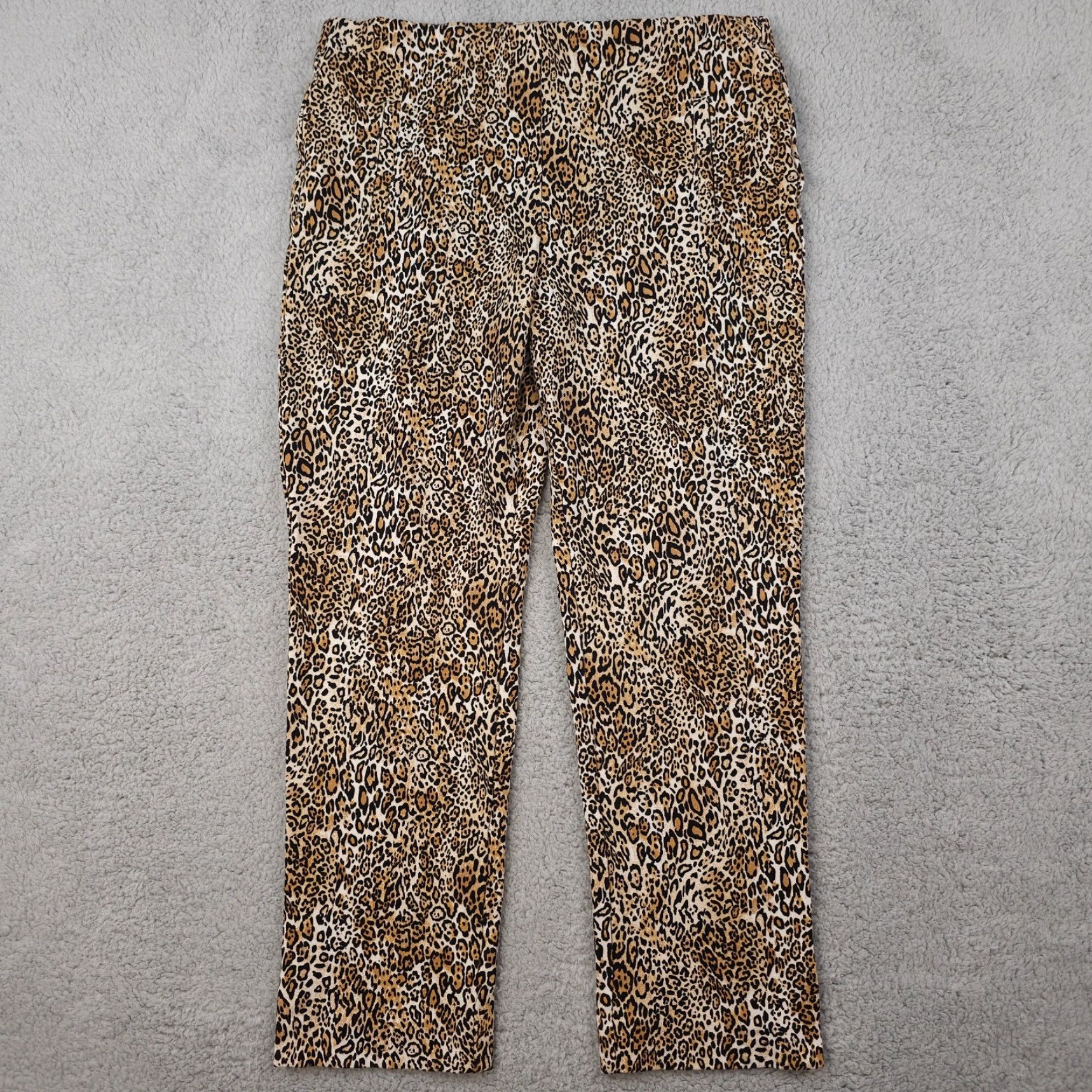 Vintage Chicos Pants Womens 1 US 8 Brown Cheetah Print So Slimming Juliet Ankle Pull On Size 30" / US 8 / IT 44 - 2 Thumbnail