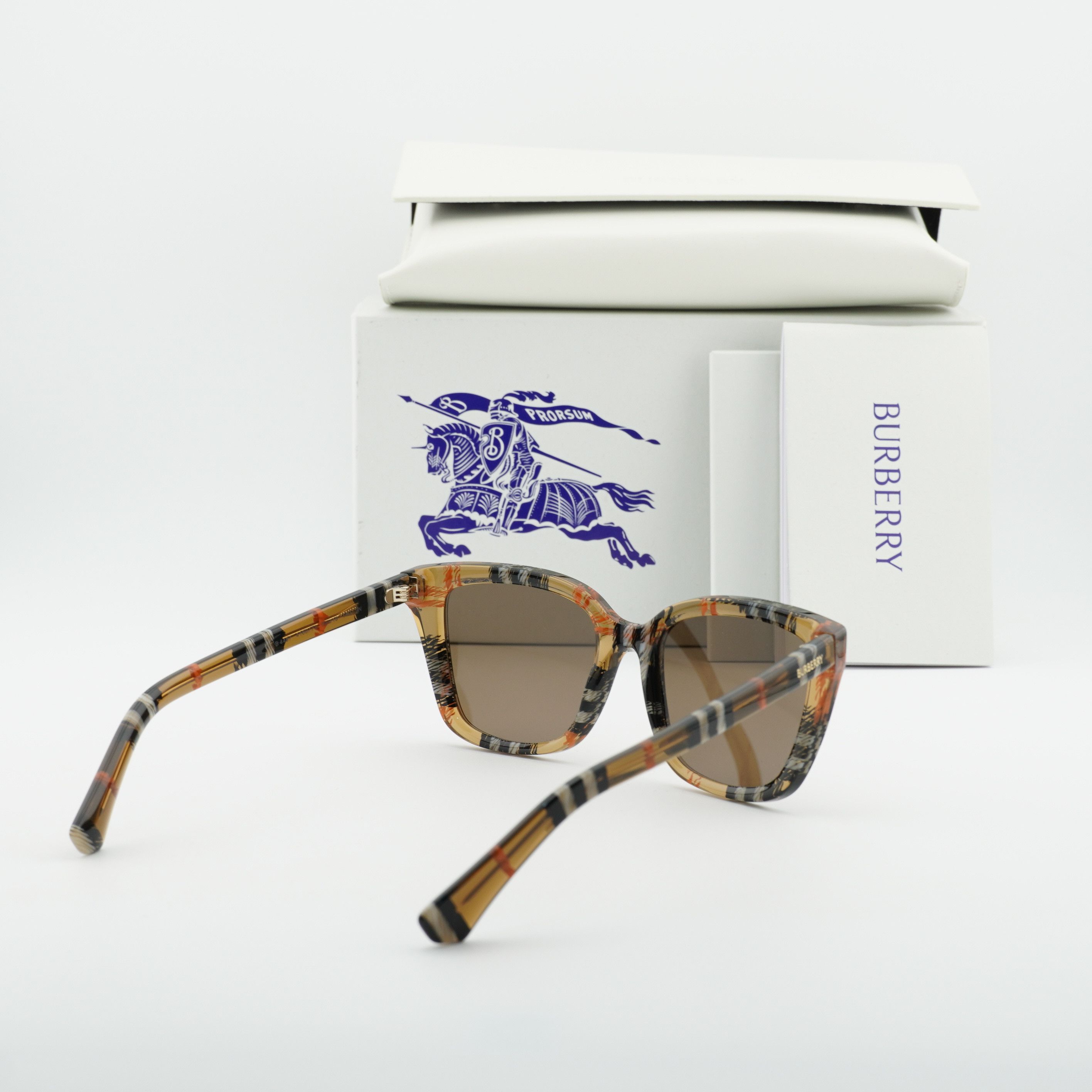 Burberry Burberry BE4487 416373 Sunglasses Brown/Vintage Check Square Size ONE SIZE - 9 Thumbnail
