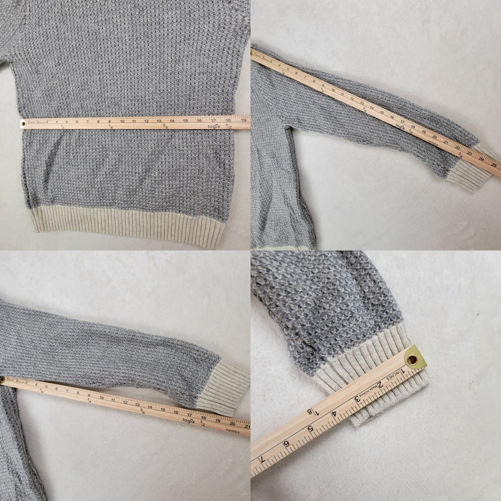 Vintage Bridge And Burn Sweater Men Large Gray Tennis Cable Knit Crew Neck Pullover Size US L / EU 52-54 / 3 - 8 Thumbnail