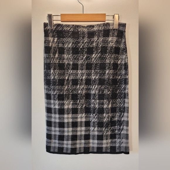 Sarah Pacini Sarah Pacini Gray Wool Blend Plaid High Rise Skirt - M Size 28" / US 6 / IT 42 - 1 Thumbnail