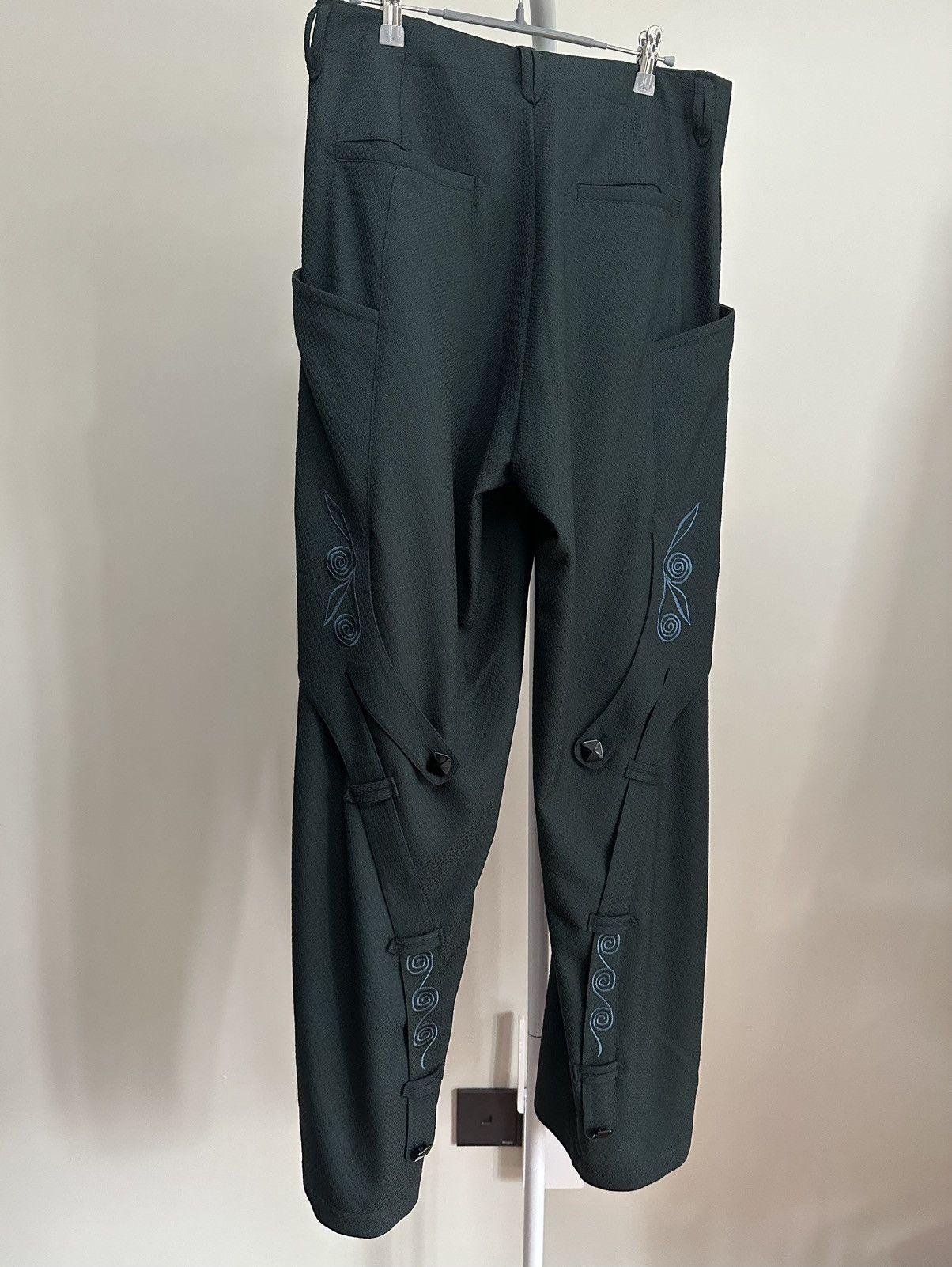 image of Kiko Kostadinov Nesebur Embroidered Trouser in Deep Green, Men's (Size 30)