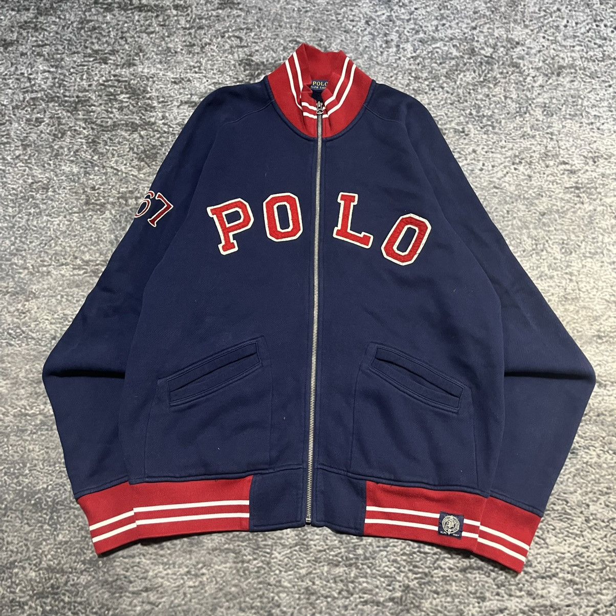 Polo Ralph Lauren Vintage Polo Ralph Lauren 67 Spellout Varsity Track Jacket Size US L / EU 52-54 / 3 - 3 Thumbnail