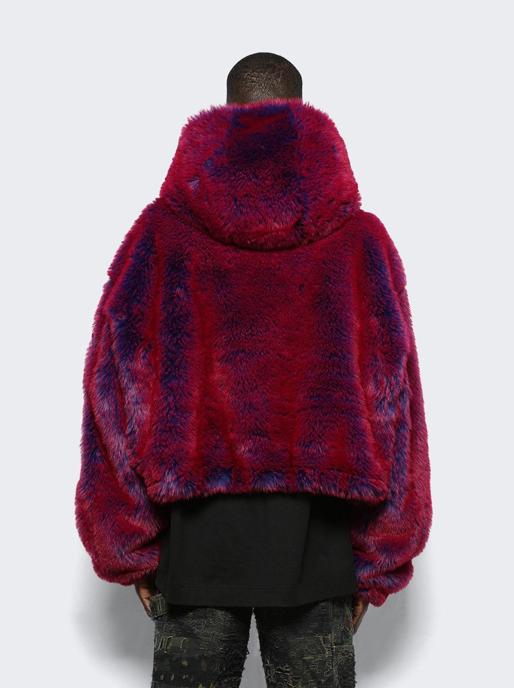 Givenchy o1gr1nt0125 Cropped Hooded Bomber Jacket In Faux Fur Size US M / EU 48-50 / 2 - 5 Thumbnail