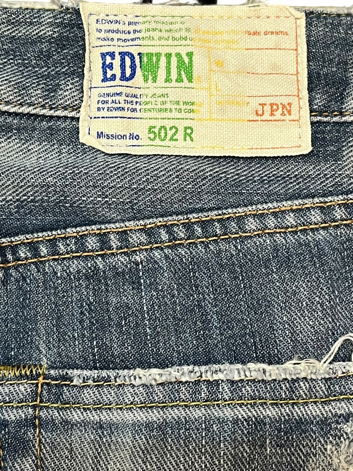Vintage Edwin 502 R Faded Distressed Denim
