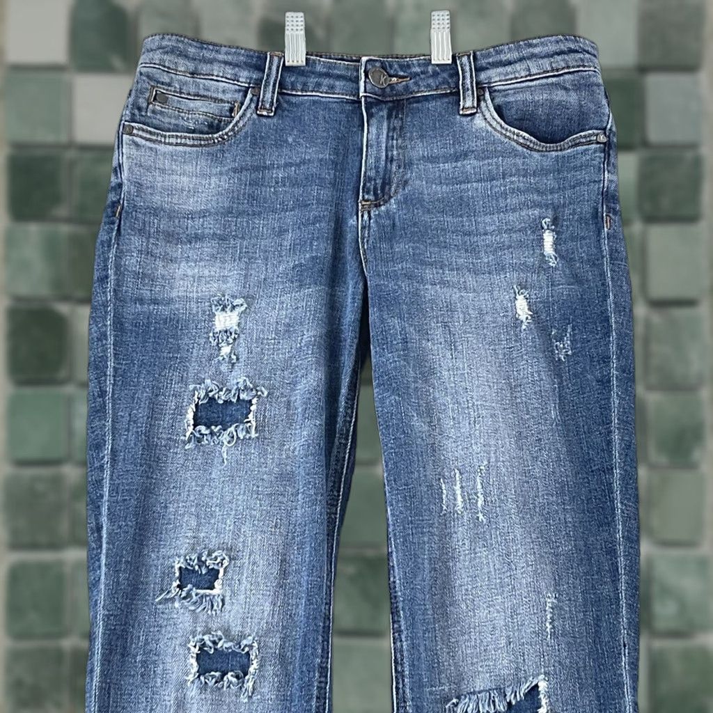 Vintage KUT from the Kloth Catherine Boyfriend Jeans Womens Size 4 Blue Denim Mid-Rise Jeans Size 27" / US 4 / IT 40 - 1 Thumbnail