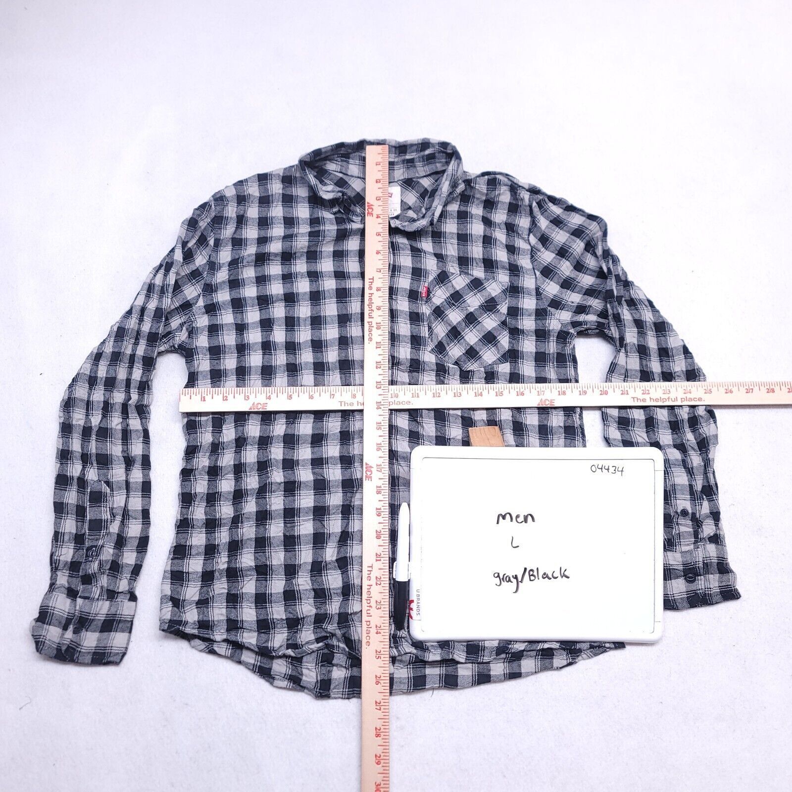 Levi's Levis Buffalo Check Flannel Shirt Mens Size L Black White Size US L / EU 52-54 / 3 - 6 Thumbnail