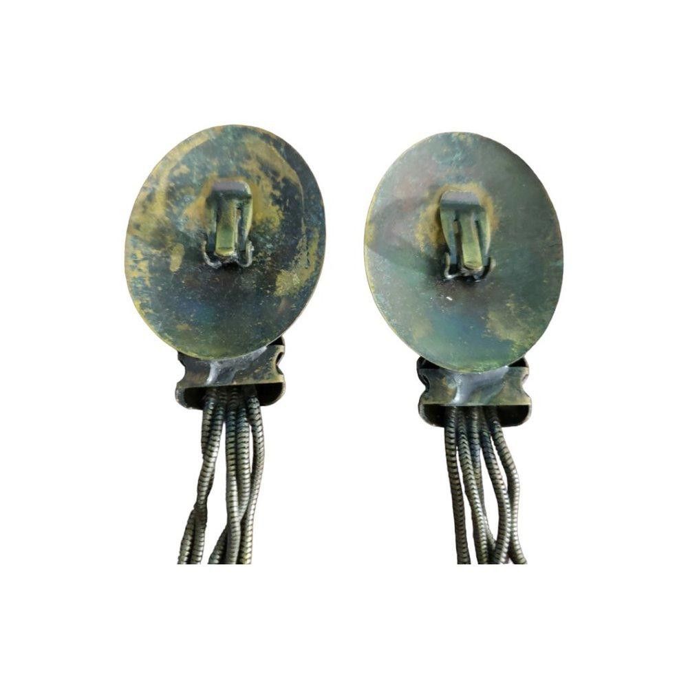Designer Antiqued Clip Dangling Vintage Leaf Earrings 7" Size ONE SIZE - 5 Thumbnail