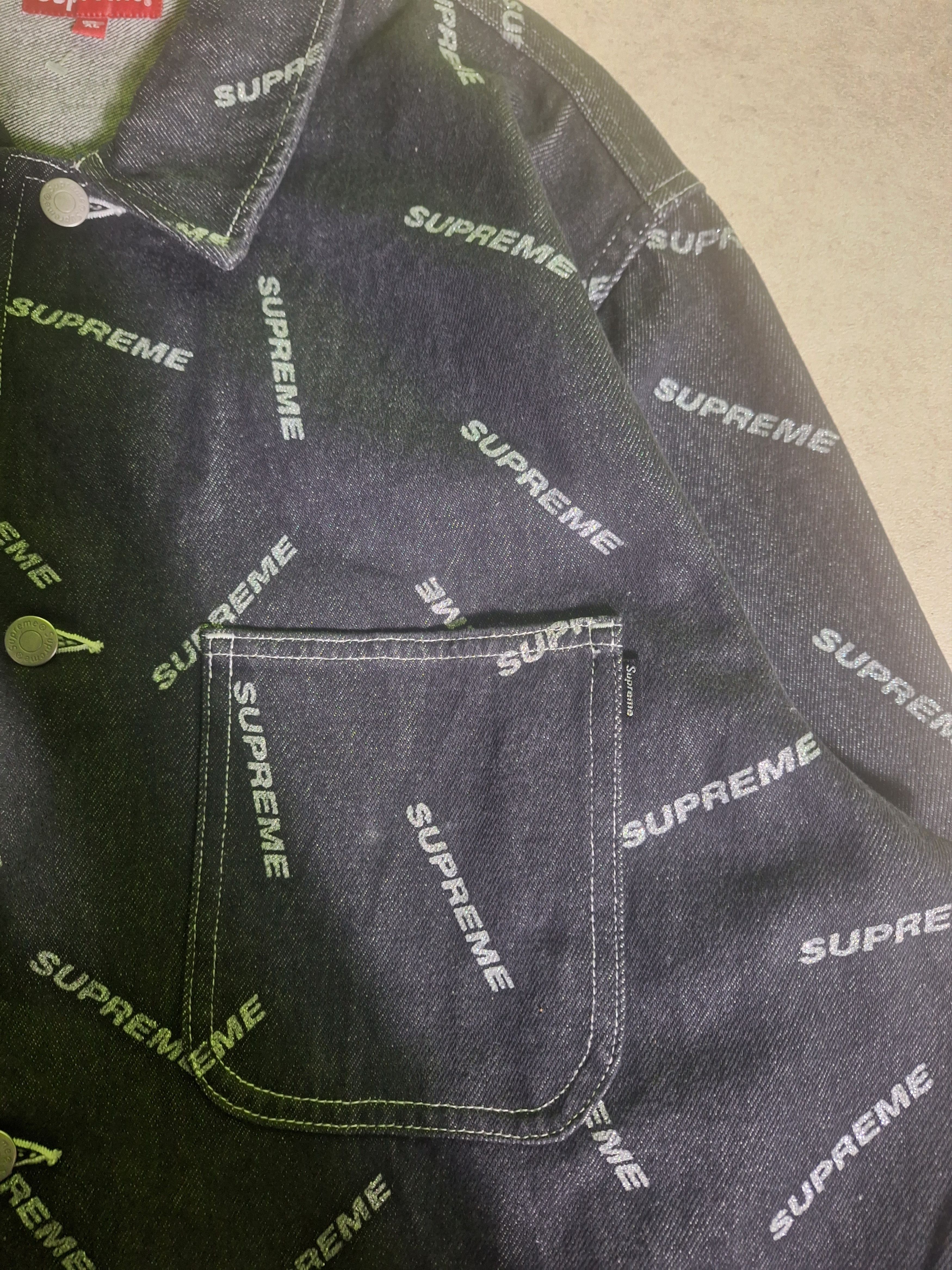Supreme Chore Denim Supreme Gliters Aop Size US XL / EU 56 / 4 - 6 Thumbnail