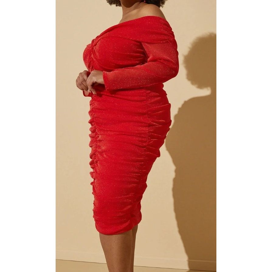 Other Plus Size 26/28 4X / Off The Shoulder Bodycon Knit Dress Size 4XL / US 24-26 - 6 Thumbnail