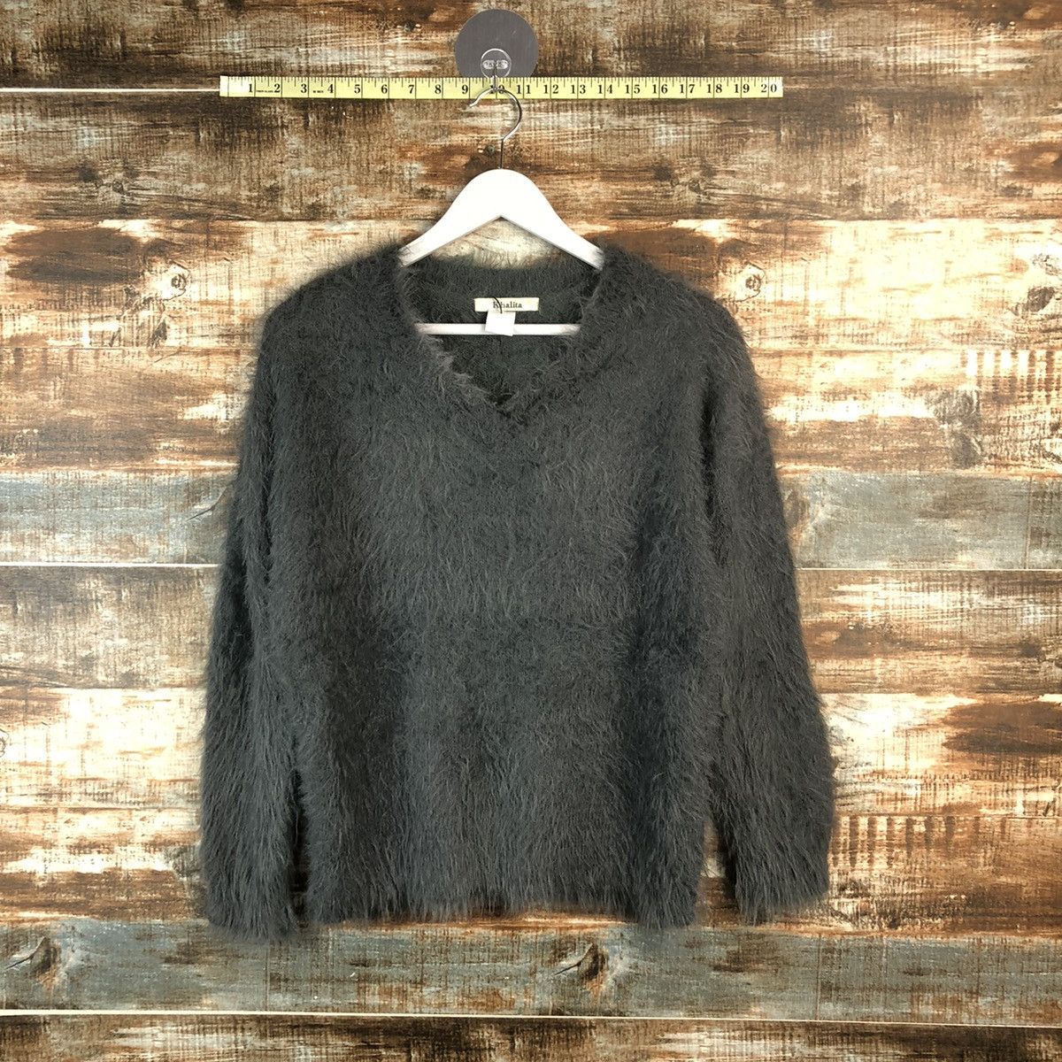 Japanese Brand DL Khalita Gray Mohair shaggy fur Knitwear #C391 Size M / US 6-8 / IT 42-44 - 1 Thumbnail
