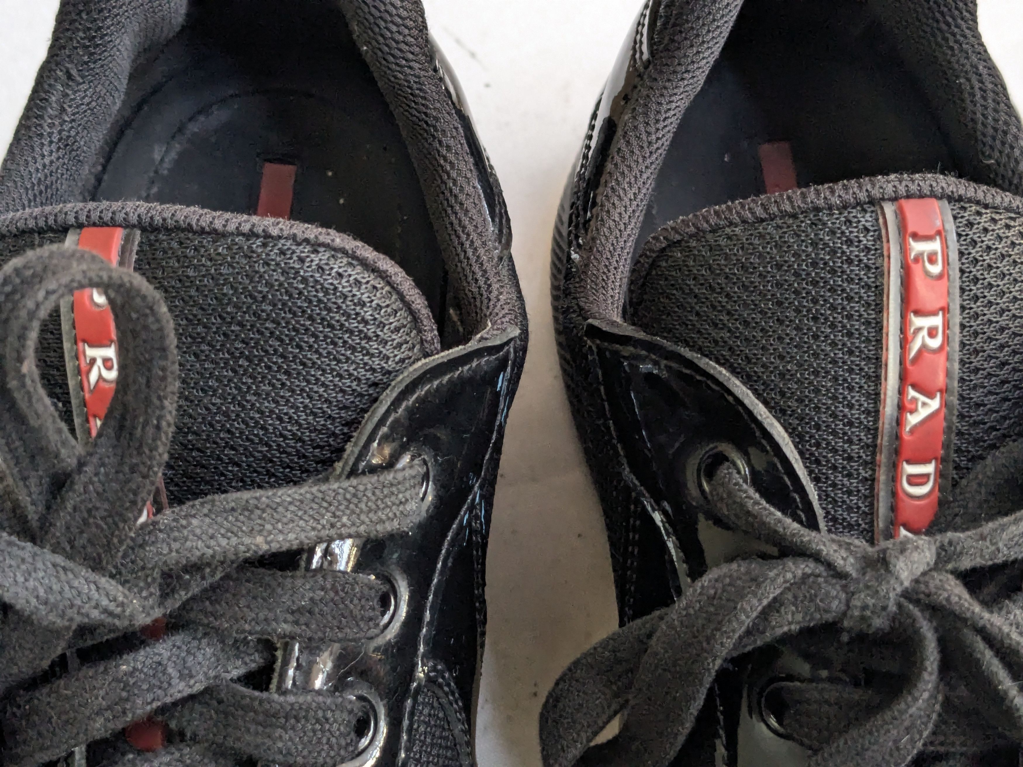Prada Prada Sneakers Black Patent Leather Red 10 Lo Tops Size US 10 / EU 43 - 7 Thumbnail