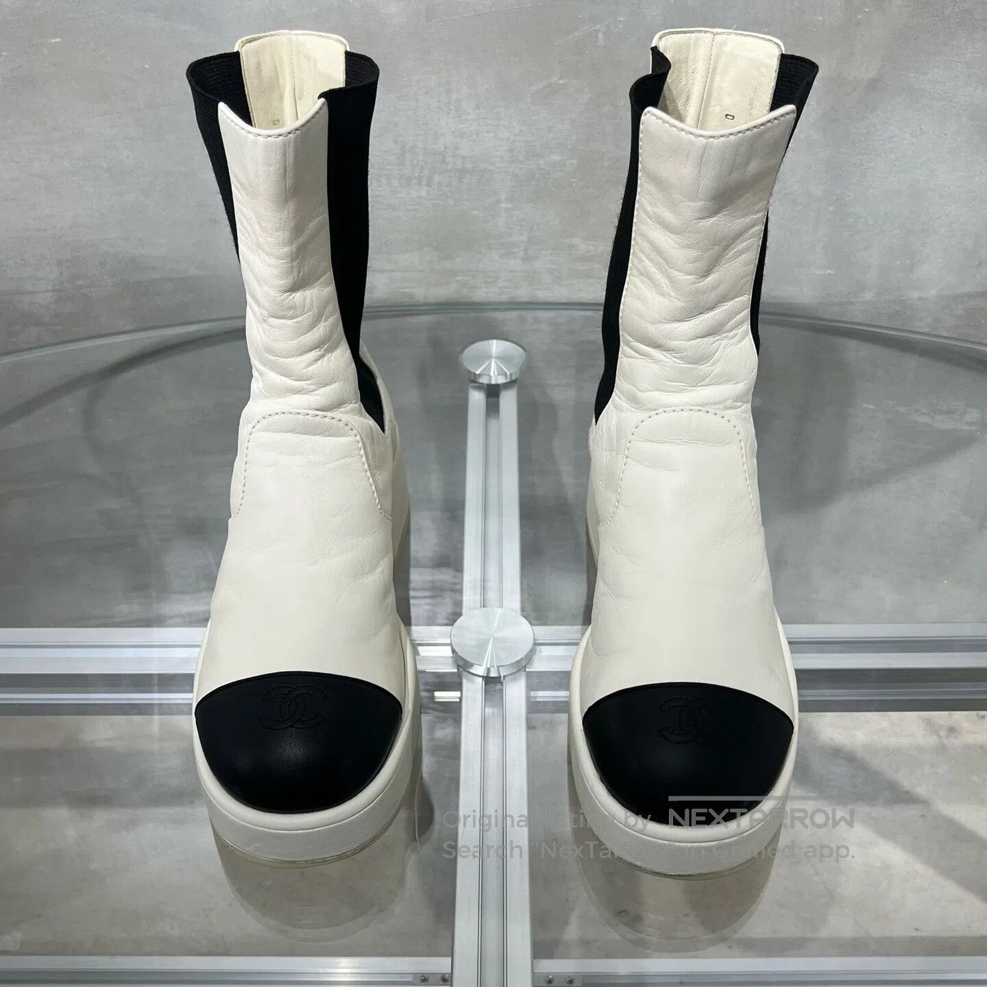 Chanel Chanel A hit product: Black and white sheepskin short boot Size US 6.5 / IT 36.5 - 2 Thumbnail
