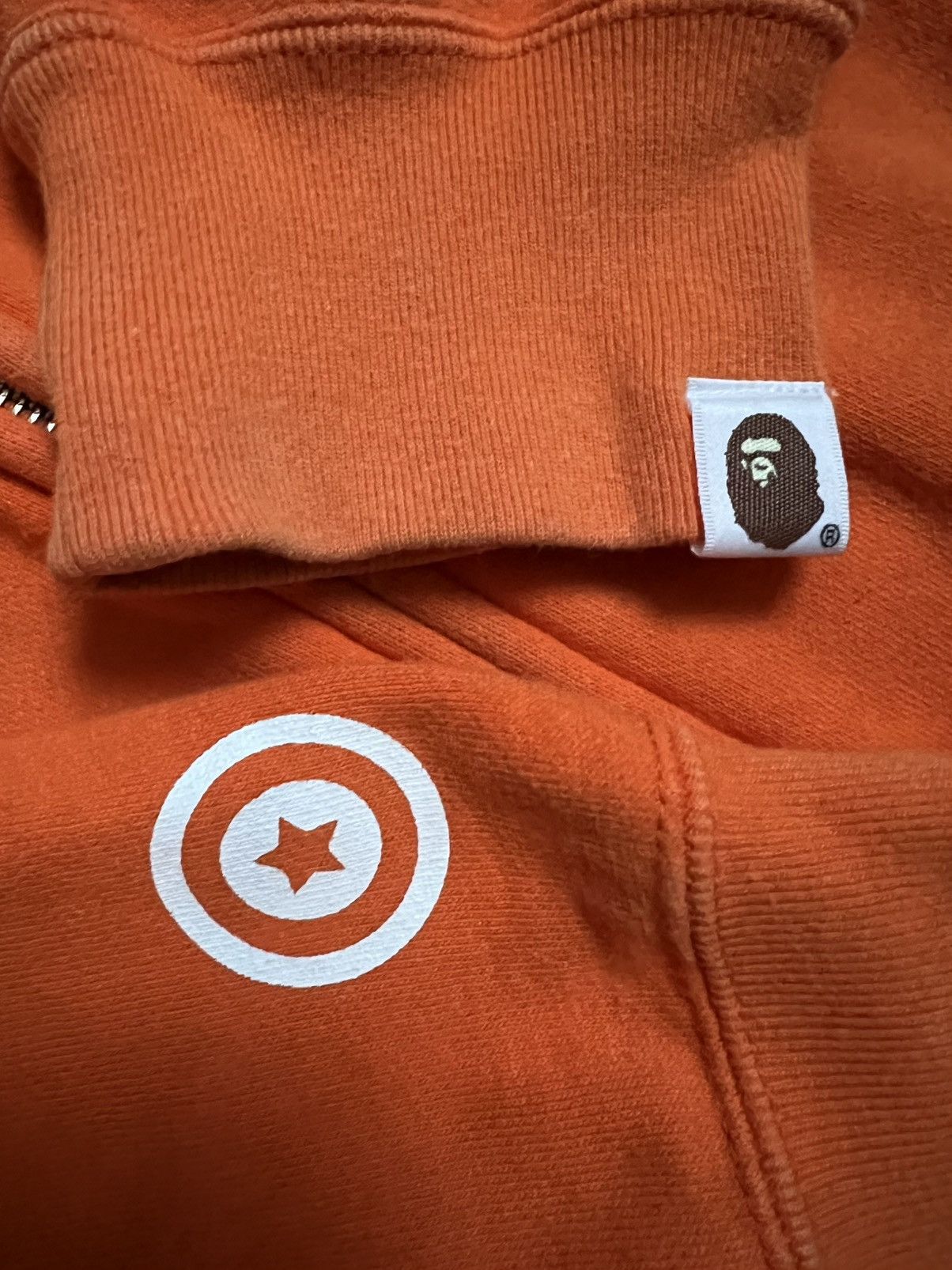 Bape A Bathing Ape Orange Tiger Shark Full Zip Up Hoodie Size US XL / EU 56 / 4 - 9 Thumbnail