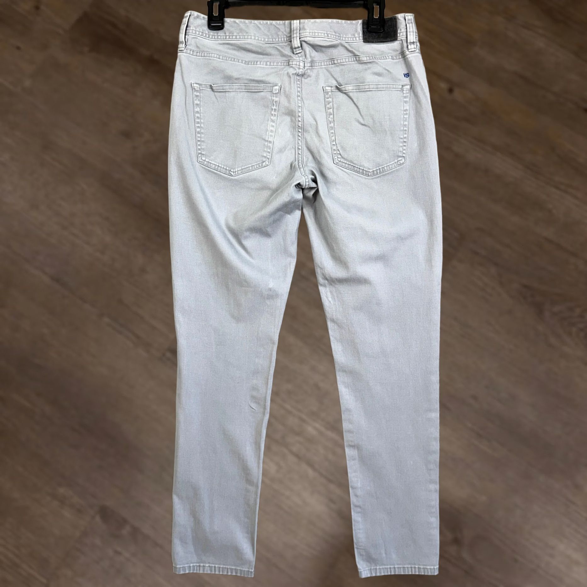 Denime J. Hilburn Jeans Slim Straight 5-Pocket Denim Mens 32x30 Light Gray EUC Stretch Cotton Spandex Slim Size US 32 / EU 48 - 1 Thumbnail