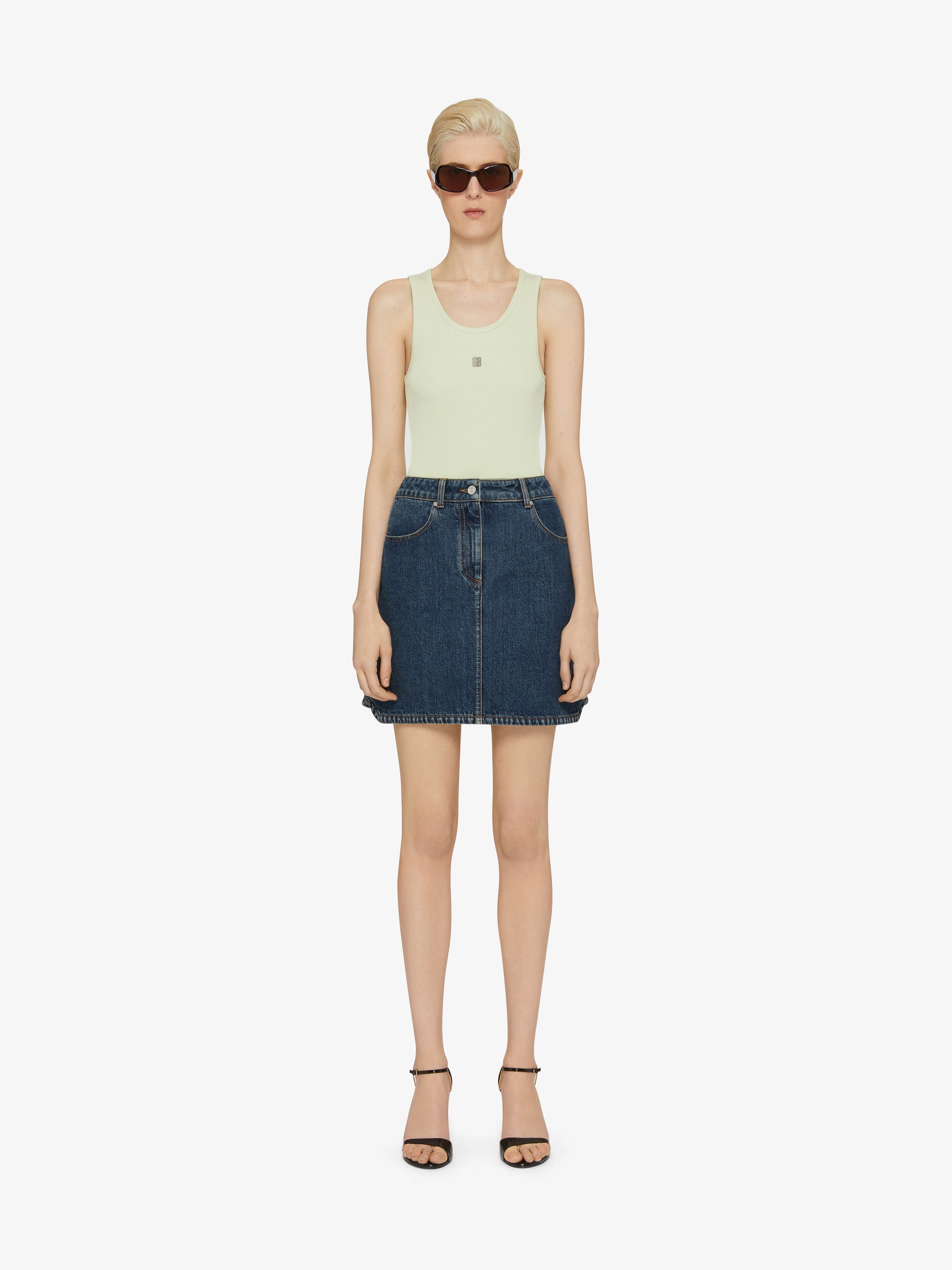 Givenchy o1srvl11e0825 Mini Skirt in Denim in Blue Size 28" / US 6 / IT 42 - 2 Thumbnail