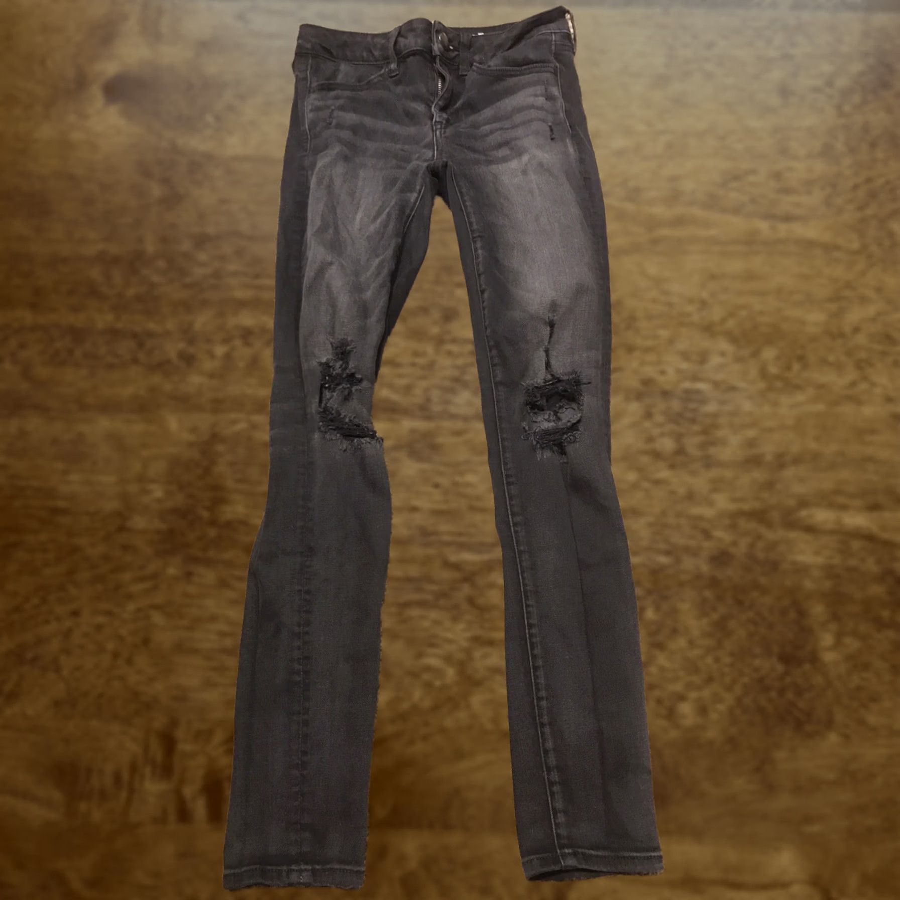 American Eagle Outfitters American Eagle Super Stretch Women Jeans 4 Size Black Denim Size 27" / US 4 / IT 40 - 1 Thumbnail