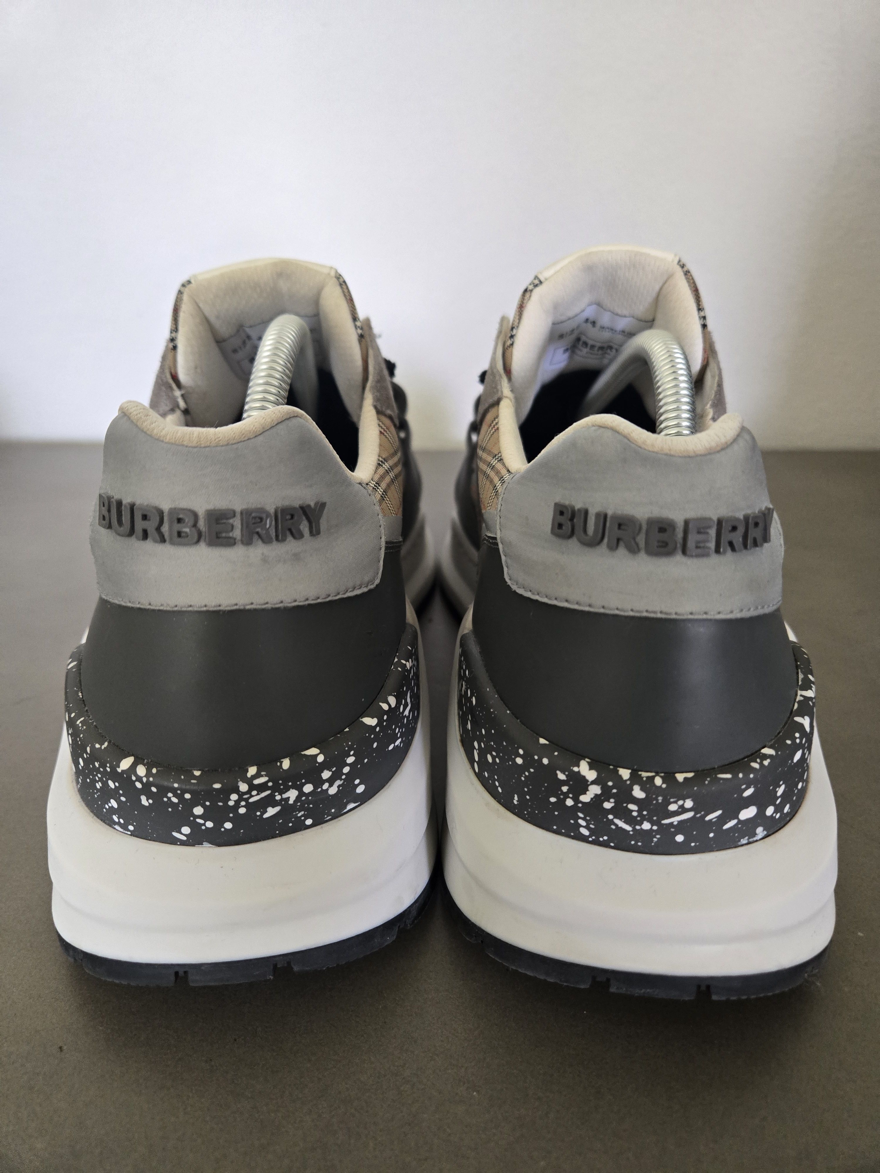 Burberry Burberry grey checkered ramsey trainer Size US 11 / EU 44 - 4 Thumbnail