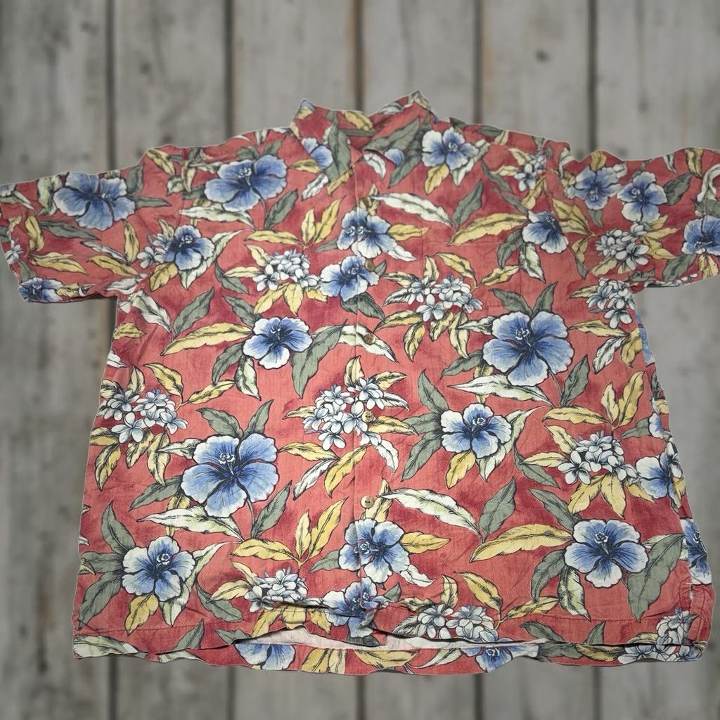 Tommy Bahama Tommy Bahama Hawaiian Shirt Mens XL Red Silk Hibiscus Floral Vacation Relaxed Size US XL / EU 56 / 4 - 1 Thumbnail