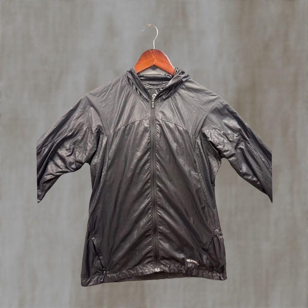 Merrell Merrell Windbreaker Jacket Mens Black Perforated Hooded Full Zip XS Size US XS / EU 42 / 0 - 1 Thumbnail