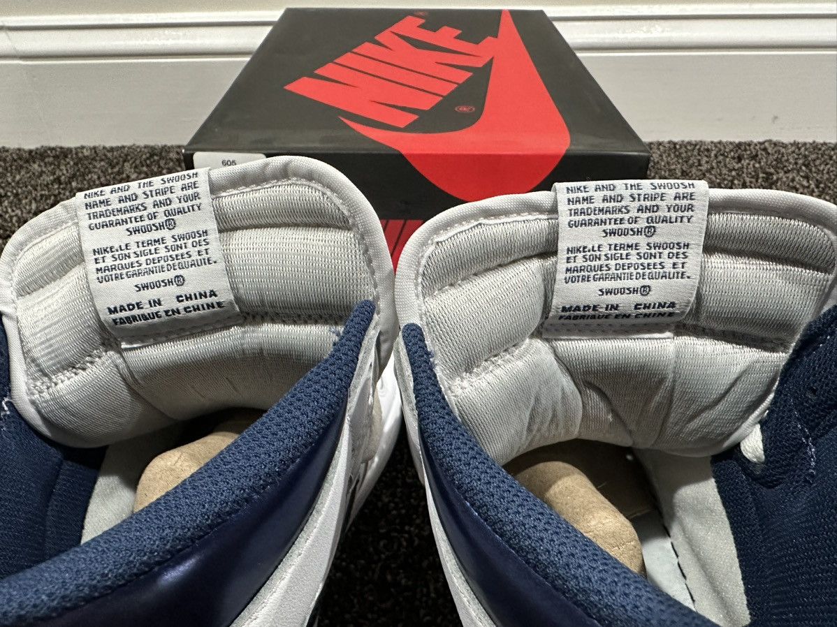 Jordan Brand × Nike Air Jordan Retro 1 High OG Metallic Navy White Sneakers Size US 11 / EU 44 - 10 Thumbnail
