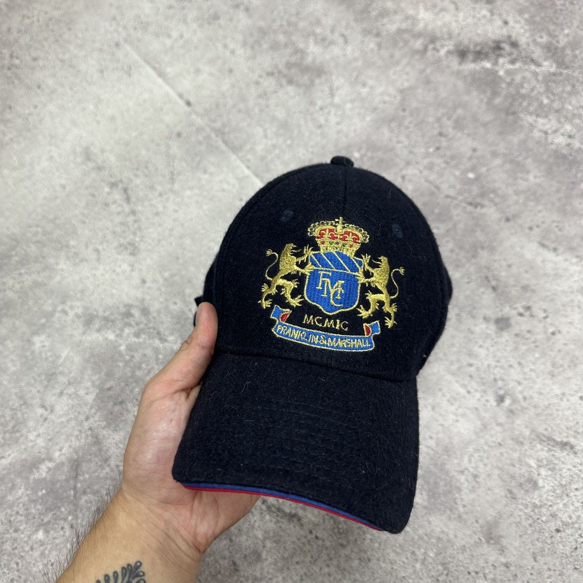 Franklin & Marshall Vintage 00s Franklin Marshall Wool cap y2k Embroidered logo Size ONE SIZE - 2 Thumbnail