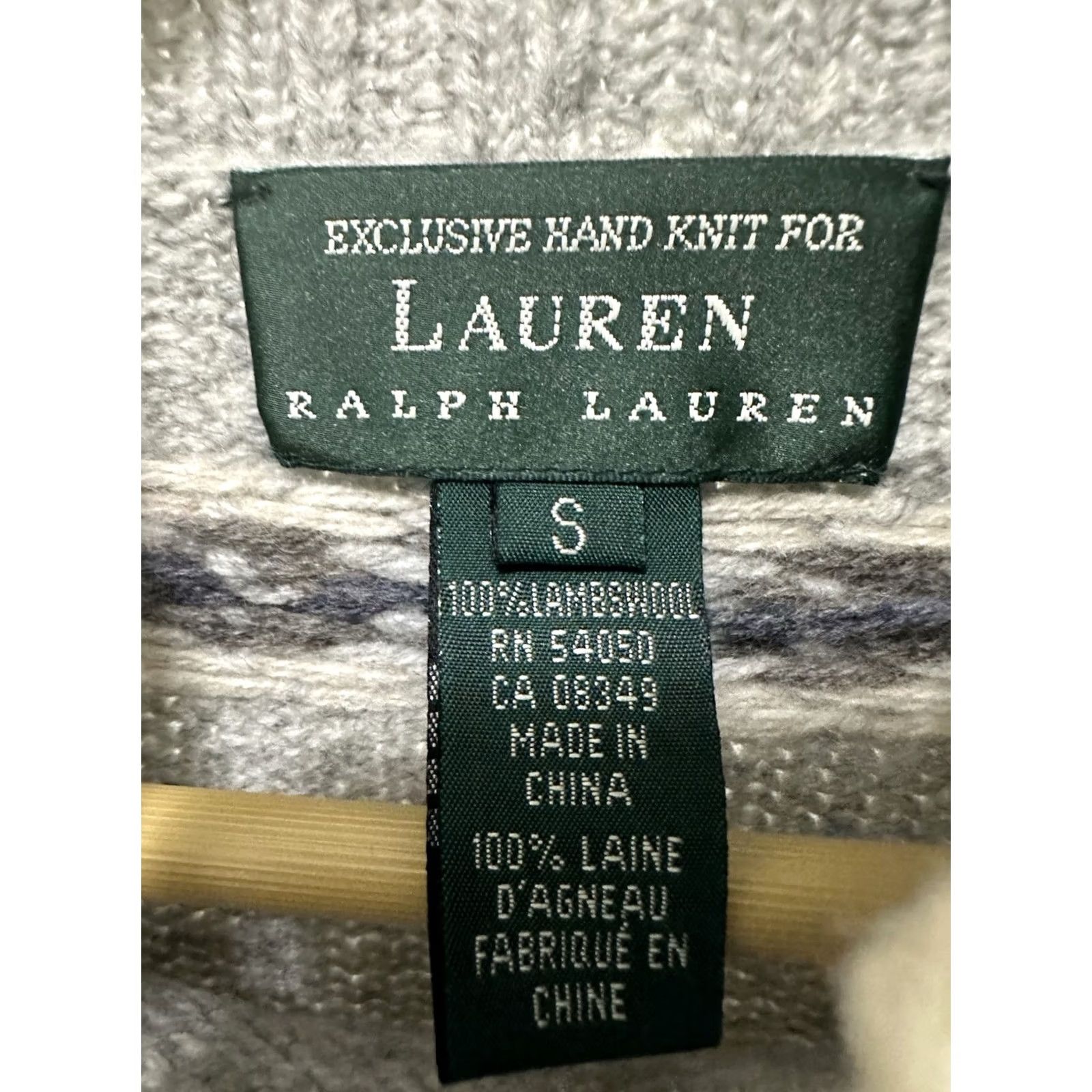 Ralph Lauren VTG Lauren Ralph Lauren Polar Bear RLL Turtleneck Hand Knit Sweater S Gray Wool Lambswool Pullover Womens Midi 90s Theme Rare Size S / US 4 / IT 40 - 2 Thumbnail