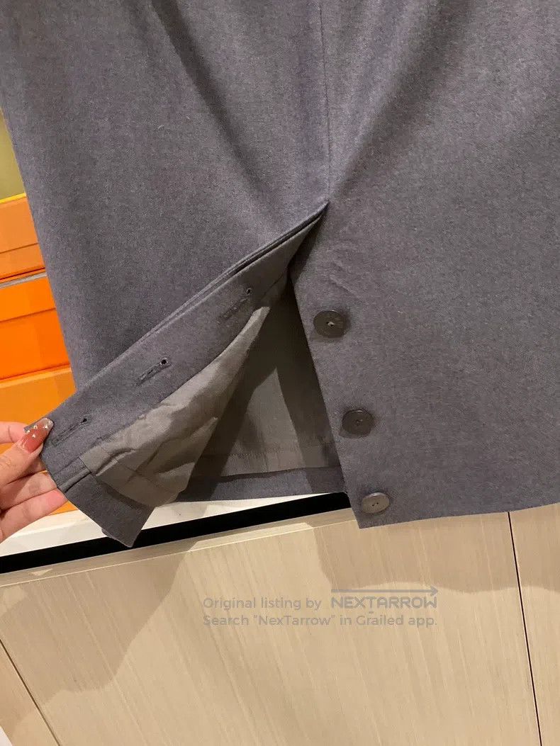 Hermes Hermes Gray Wool Skirt, Material Contains Wool, Silk Linin Size 26" / US 2 / IT 38 - 3 Thumbnail