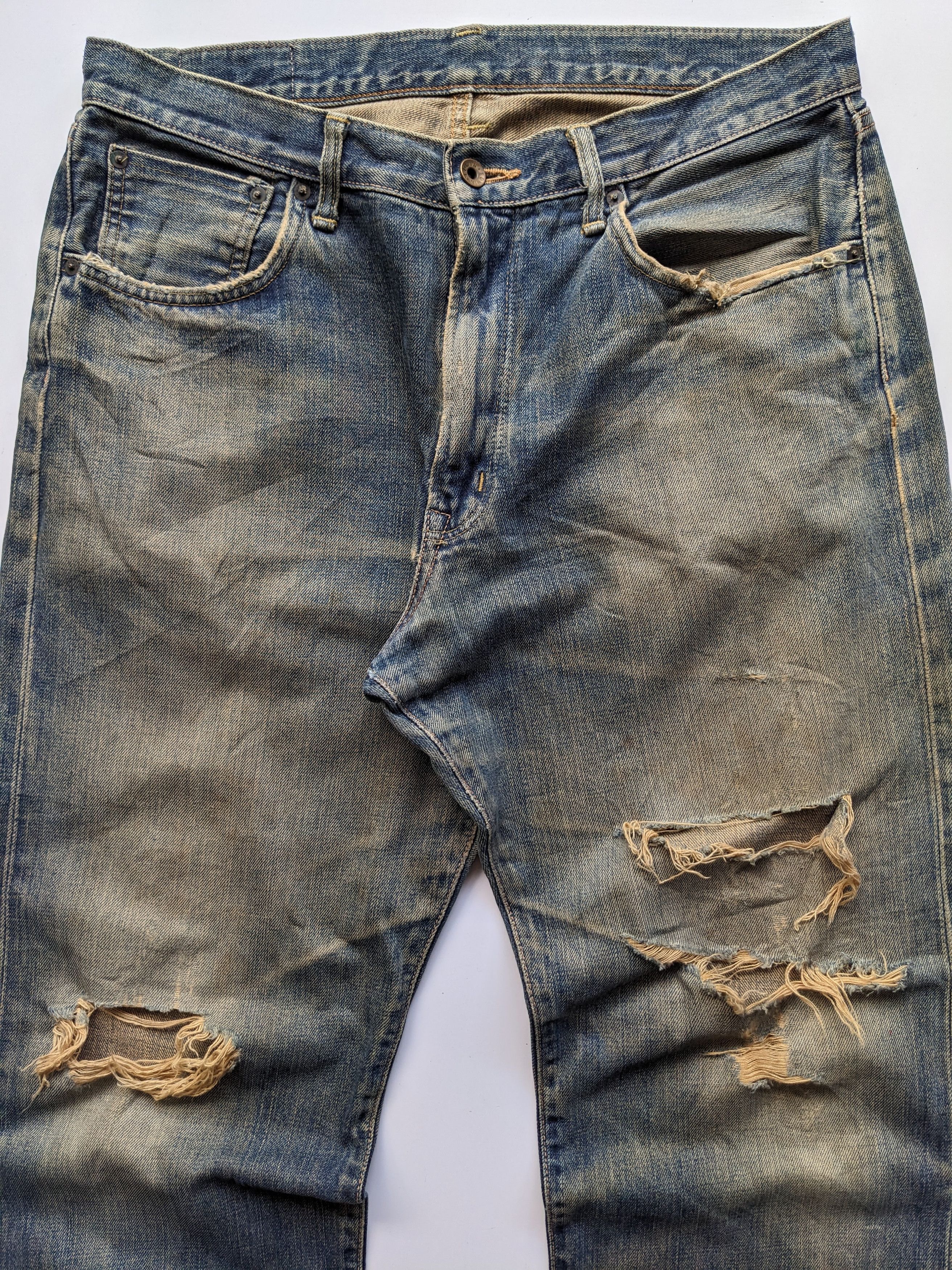Edwin Vintage EDWIN 505X selvedge mudwash rusty distressed jeans Size US 35 - 3 Thumbnail