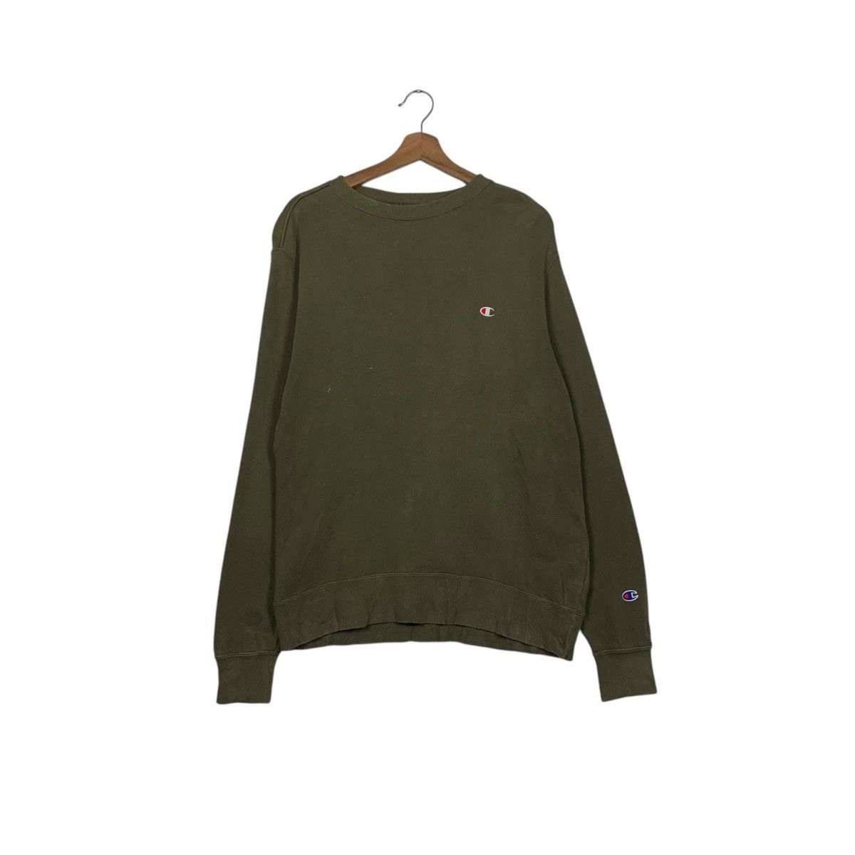 Japanese Brand CHAMPION Olive Green Crewneck Sweatshirt #2635-C118 Size US L / EU 52-54 / 3 - 1 Thumbnail